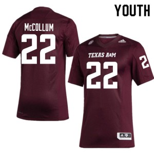 Youth Aggies #22 Cooper McCollum Maroon Stitch Jersey 811010-869