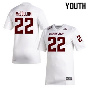 Youth Texas A&M Aggies #22 Cooper McCollum White Official Jerseys 479785-105