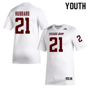 Youth TAMU #21 Darvon Hubbard White NCAA Jersey 419732-267
