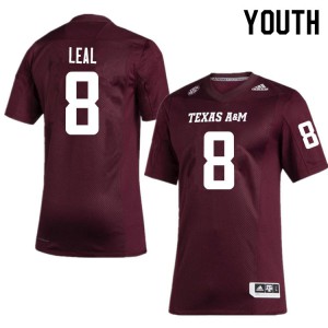 Youth Texas A&M #8 DeMarvin Leal Maroon Stitch Jersey 980141-788