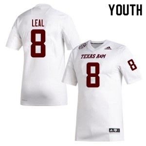 Youth Texas A&M University #8 DeMarvin Leal White College Jersey 319188-479