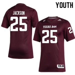 Youth Texas A&M University #25 Deondre Jackson Maroon College Jerseys 366120-734