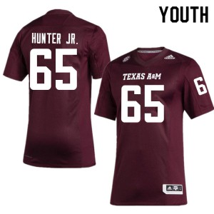 Youth Texas A&M University #65 Derick Hunter Jr. Maroon NCAA Jersey 815654-696