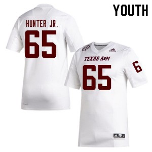 Youth Texas A&M #65 Derick Hunter Jr. White Official Jerseys 125139-943