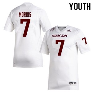 Youth Texas A&M University #7 Devin Morris White Player Jerseys 520767-609