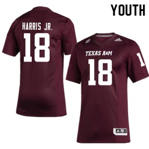 Youth Texas A&M University #18 Donell Harris Jr. Maroon Alumni Jerseys 205648-686
