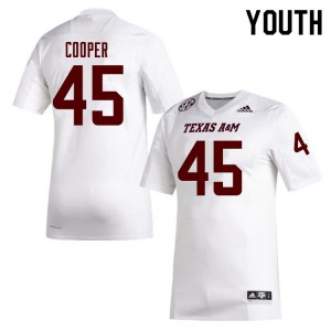 Youth Aggies #45 Edgerrin Cooper White Stitch Jersey 489376-372
