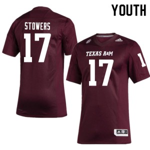 Youth Texas A&M Aggies #17 Eli Stowers Maroon University Jerseys 231542-866