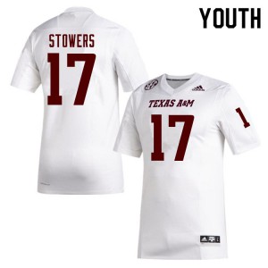 Youth Aggies #17 Eli Stowers White High School Jerseys 624863-226