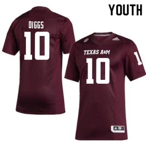 Youth Texas A&M University #10 Fadil Diggs Maroon College Jersey 815236-127