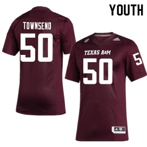 Youth TAMU #50 Garrett Townsend Maroon Football Jerseys 457322-135