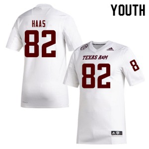 Youth TAMU #82 Hayden Haas White Player Jerseys 311208-896