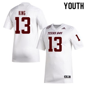 Youth Texas A&M University #13 Haynes King White Player Jerseys 779071-821