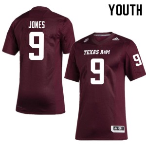 Youth Texas A&M University #9 Hezekiah Jones Maroon Football Jersey 483303-350