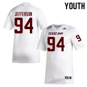 Youth Texas A&M University #94 Jordan Jefferson White College Jerseys 938189-256