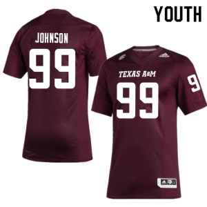Youth Texas A&M #99 Jordan Johnson Maroon Football Jerseys 157051-117