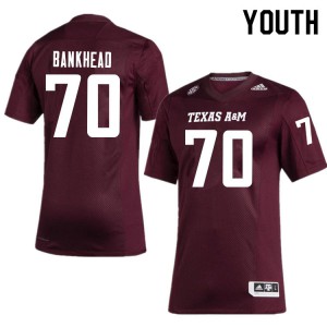 Youth Texas A&M #70 Josh Bankhead Maroon Stitch Jersey 711979-921