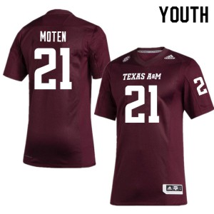 Youth Texas A&M University #21 Josh Moten Maroon NCAA Jerseys 584350-606