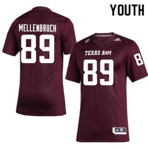Youth Texas A&M #89 Justin Mellenbruch Maroon High School Jersey 383798-393