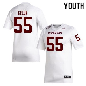 Youth Texas A&M #55 Kenyon Green White Stitched Jerseys 674302-422