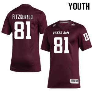Youth Texas A&M University #81 Kyle Fitzgerald Maroon University Jerseys 925483-448