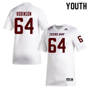 Youth Texas A&M Aggies #64 Layden Robinson White High School Jerseys 776152-439