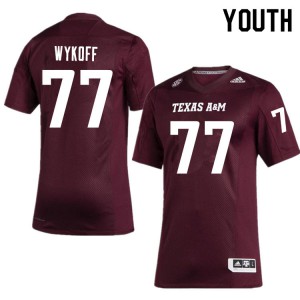 Youth Aggies #77 Matthew Wykoff Maroon Player Jersey 826621-935