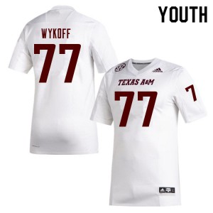 Youth Texas A&M #77 Matthew Wykoff White Official Jerseys 596001-550