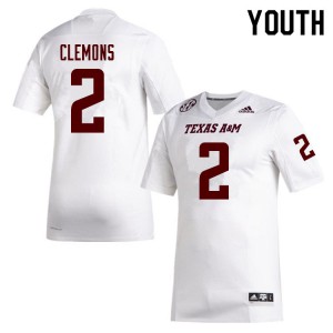 Youth Texas A&M #2 Micheal Clemons White Player Jersey 165806-638