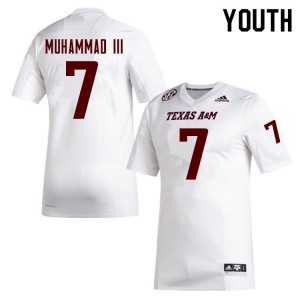 Youth Texas A&M Aggies #7 Moose Muhammad III White Stitch Jersey 825535-724