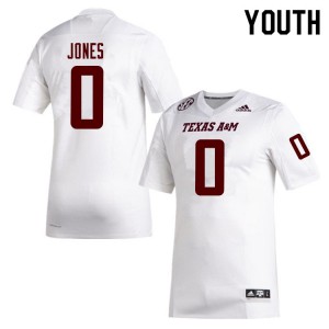 Youth Aggies #0 Myles Jones White Official Jersey 254949-228