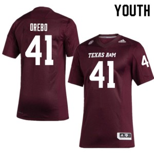 Youth Texas A&M University #41 R.J. Orebo Maroon Official Jersey 434338-439