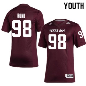 Youth Texas A&M #98 Randy Bond Maroon Football Jersey 837283-232