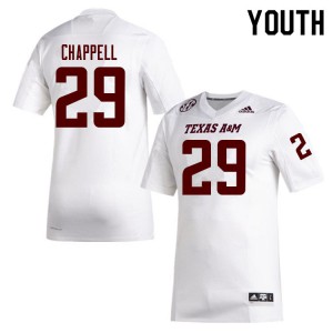 Youth Aggies #29 Tyreek Chappell White Official Jerseys 540167-814