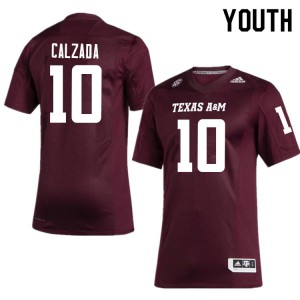 Youth Texas A&M Aggies #10 Zach Calzada Maroon NCAA Jerseys 104781-549